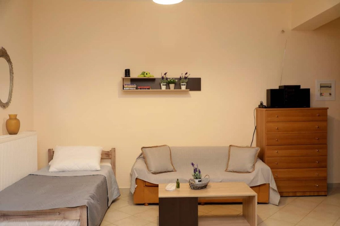 Άνετο σαλόνι του διαμερίσματος — Xigia Bay 2 Sea View